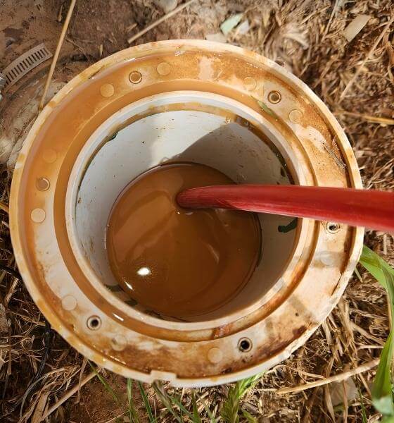 The camera cable going down the drain to see what’s happening inside.