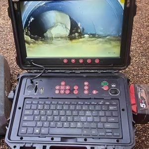 High-clarity drain inspection footage from the Razorback system.